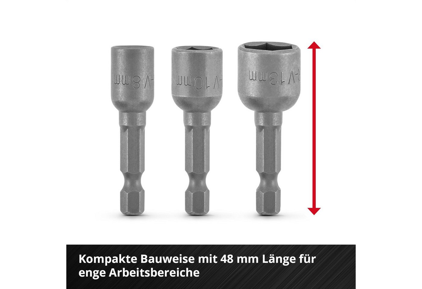 Einhell Werkzeugset, (3-tlg), Sechskant-Steckschlüssel-Set 3-tlg. (Magnetaufnahme, Chrom Vanadium, K Bild 5