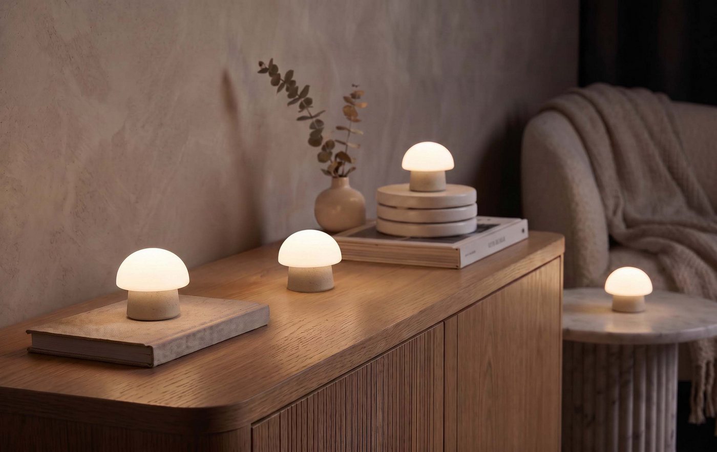 Northpoint LED Dekolicht Mushroom Lounge Lights LED-Pilzleuchten USB-C IP44