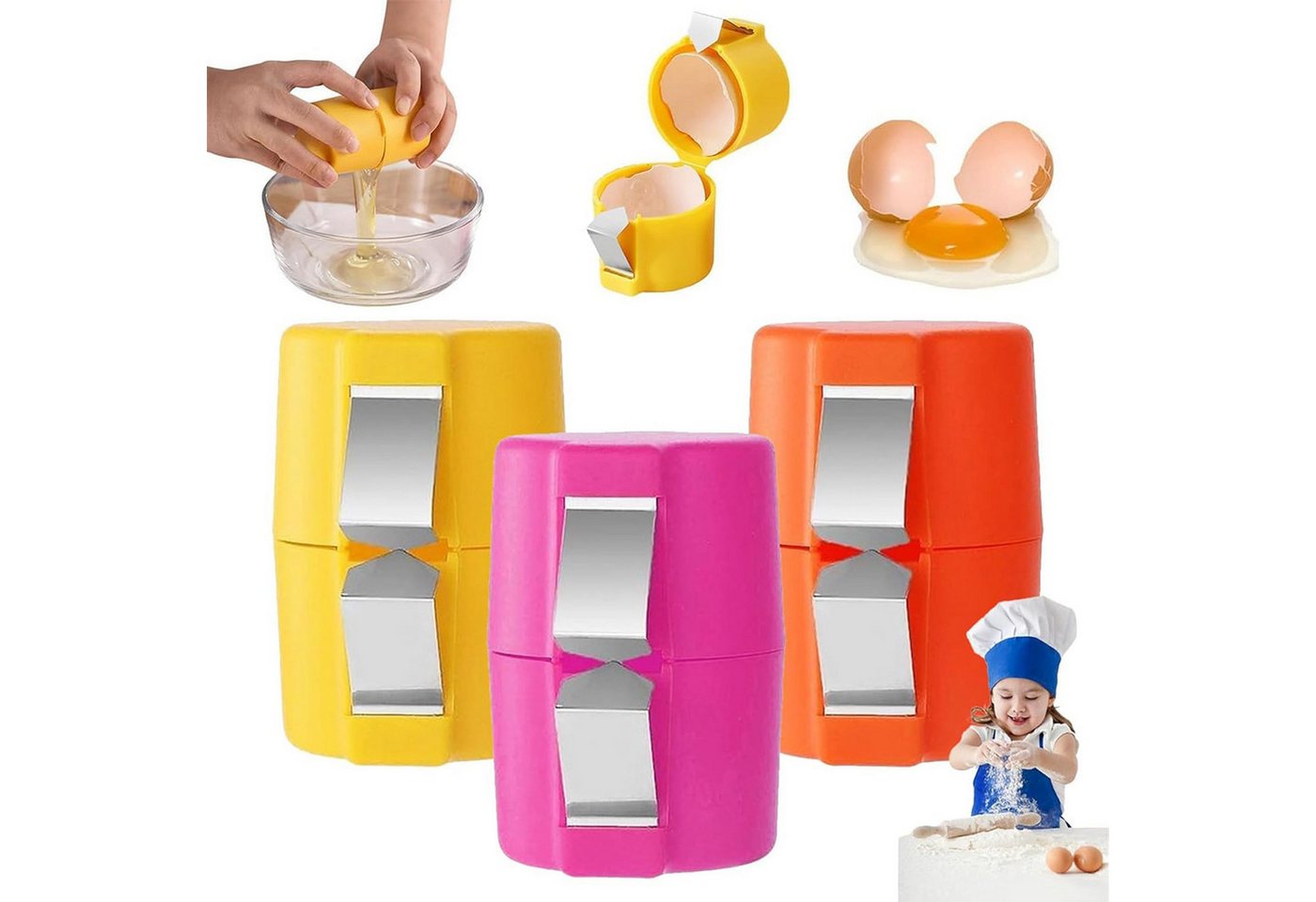 FELIXLEO Eierköpfer 3pack Eierschalenöffner Eieröffner Eierschäler Eiertrenner Werkzeug Bild 5