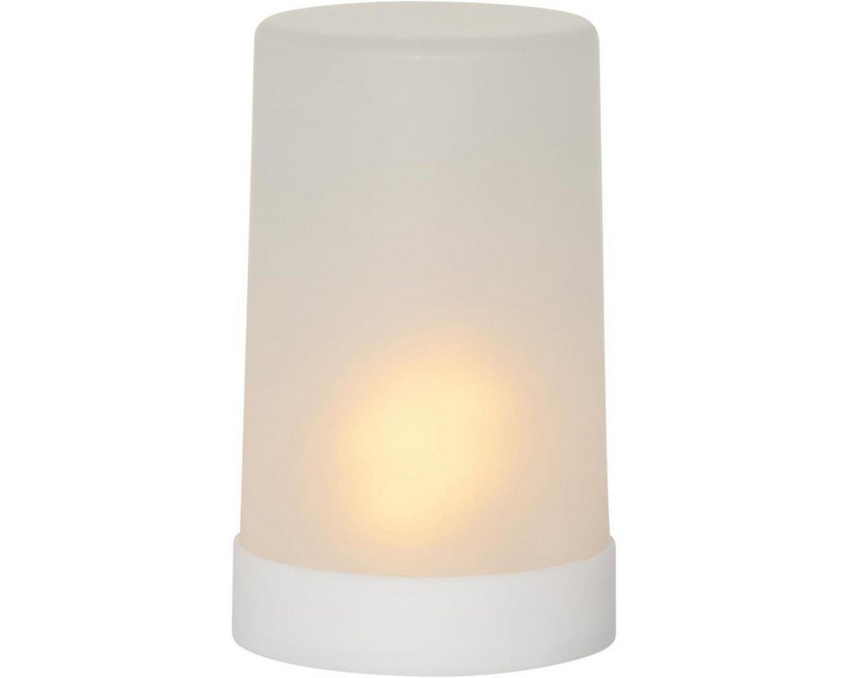 MARELIDA LED-Kerze LED Windlicht auch für Laternen H: 14,5cm Timer gefrostet für Außen, LED Classic, gelb