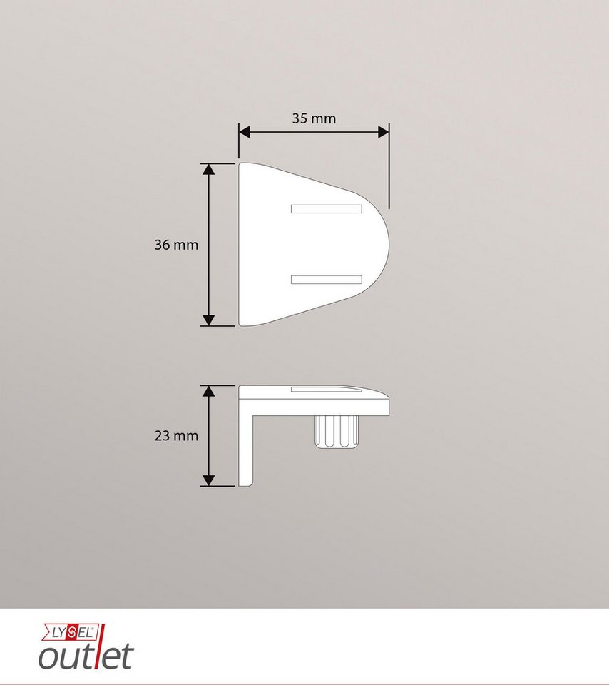 LYSEL® Sichtschutzbefestigung Ersatzträger für Mini Rollo, (2-tlg), HxB 36x23mm Bild 3