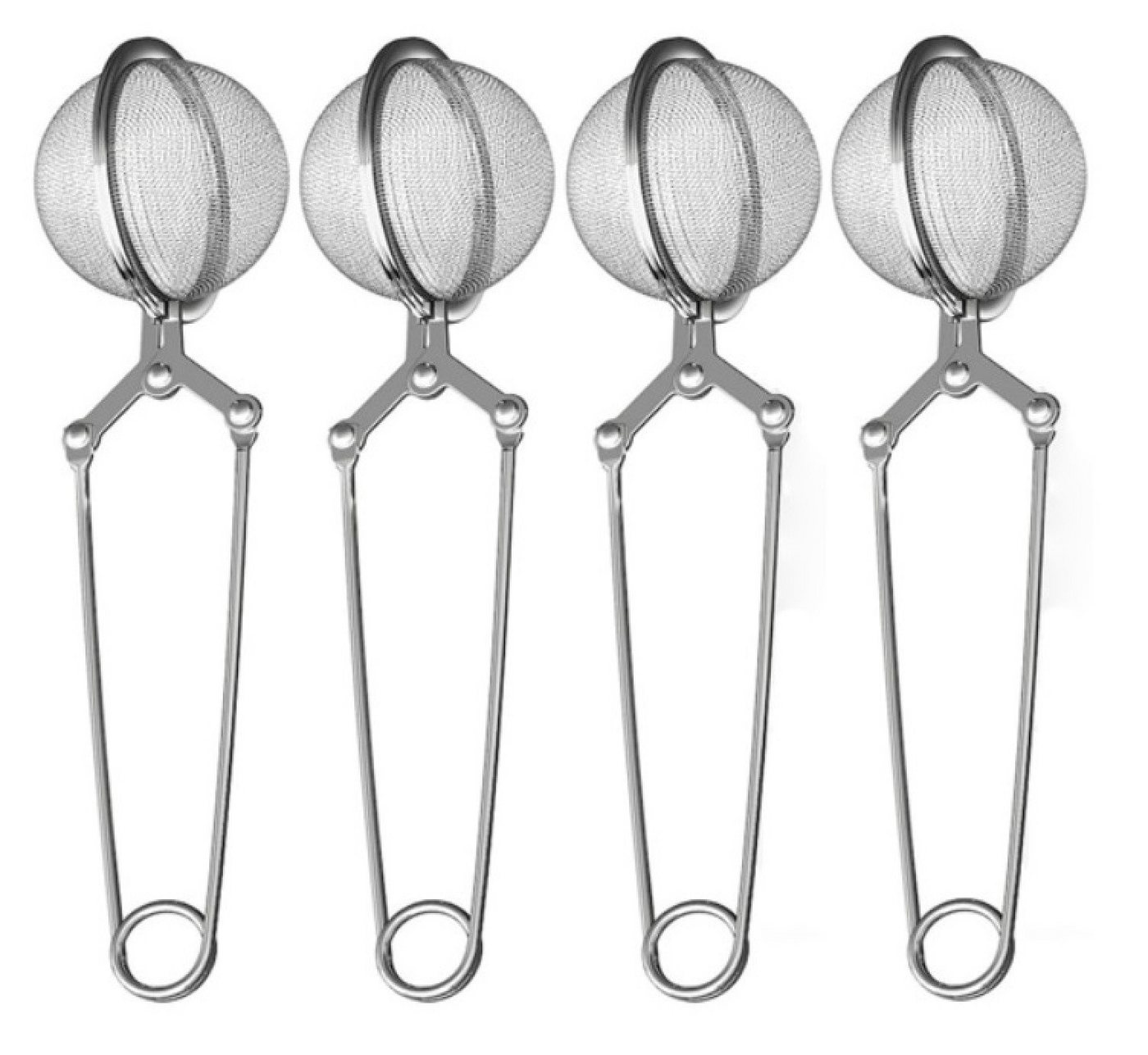 BAYLI Abflusssieb Bayli 4er Set Teezange aus Edelstahl für losen Tee, 4 Stück Tee Ei Bild 3