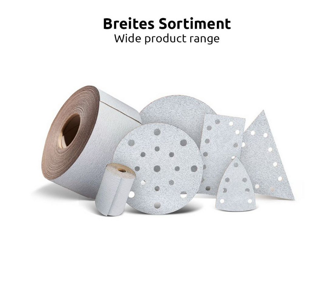 MioTools Schleifpapier 230 x 115 mm 10-Loch Klett-Schleifblätter für Schwingschleifer, Normalkorund, 50 Stk., K80