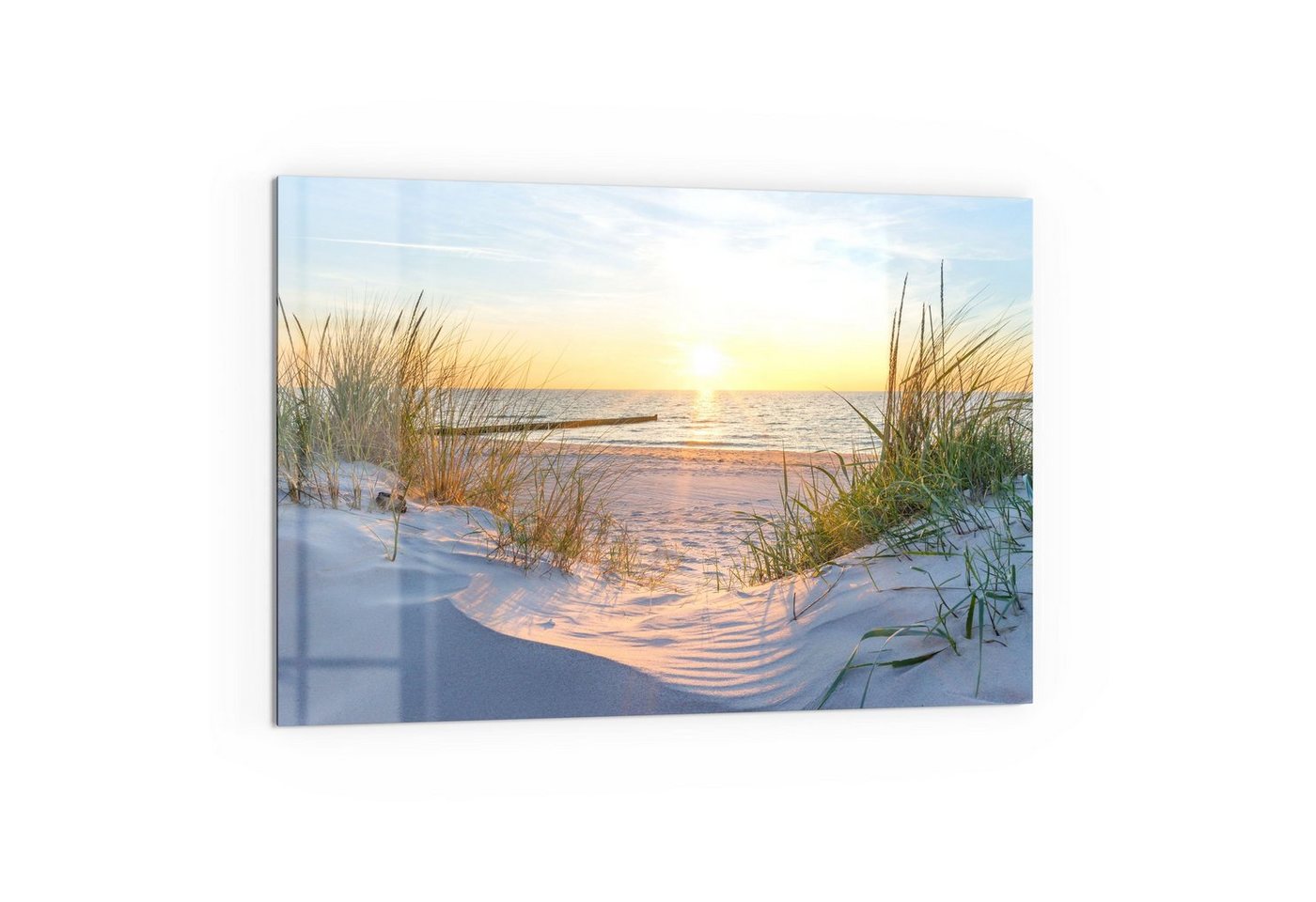 DEQORI Küchenrückwand 'Abendsonne an der Ostsee', Glas Spritzschutz Badrückwand Herdblende Bild 4