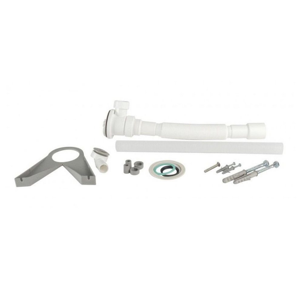 Hydroland Waschbecken GRAU 55, Kunststoff Spülbecken Waschtrog Becken mit Ablaufgarnitur 55x34x21cm
