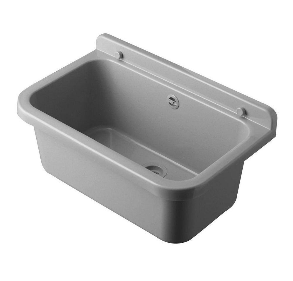 Hydroland Waschbecken GRAU 55, Kunststoff Spülbecken Waschtrog Becken mit Ablaufgarnitur 55x34x21cm Bild 4
