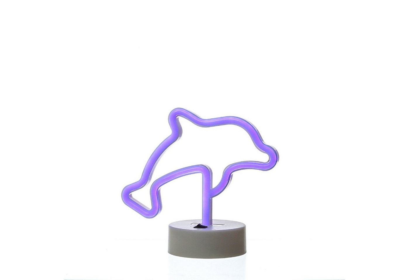 SATISFIRE LED Dekolicht LED Neonlicht DELFIN Neonschild Leuchtfigur USB Batterie 19cm blau Bild 2