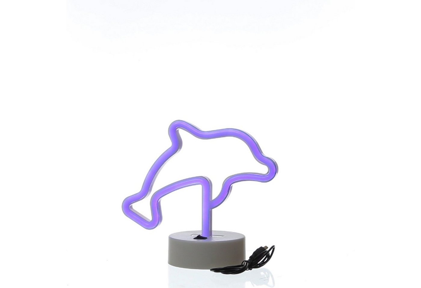 SATISFIRE LED Dekolicht LED Neonlicht DELFIN Neonschild Leuchtfigur USB Batterie 19cm blau Bild 5
