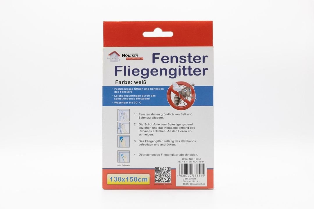 laro Fliegengitter-Gewebe Fenster Fliegengitter weiß 4/8/16/24/48/72/96 Stk Insektenschutz, (16-St)