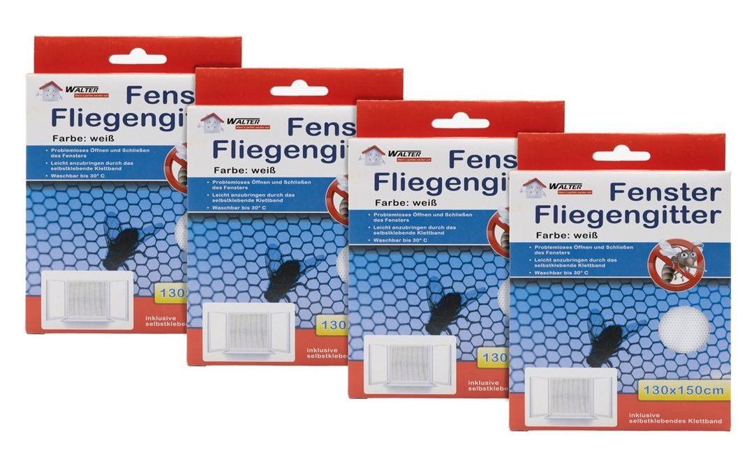 laro Fliegengitter-Gewebe Fenster Fliegengitter weiß 4/8/16/24/48/72/96 Stk Insektenschutz, (16-St) Bild 4