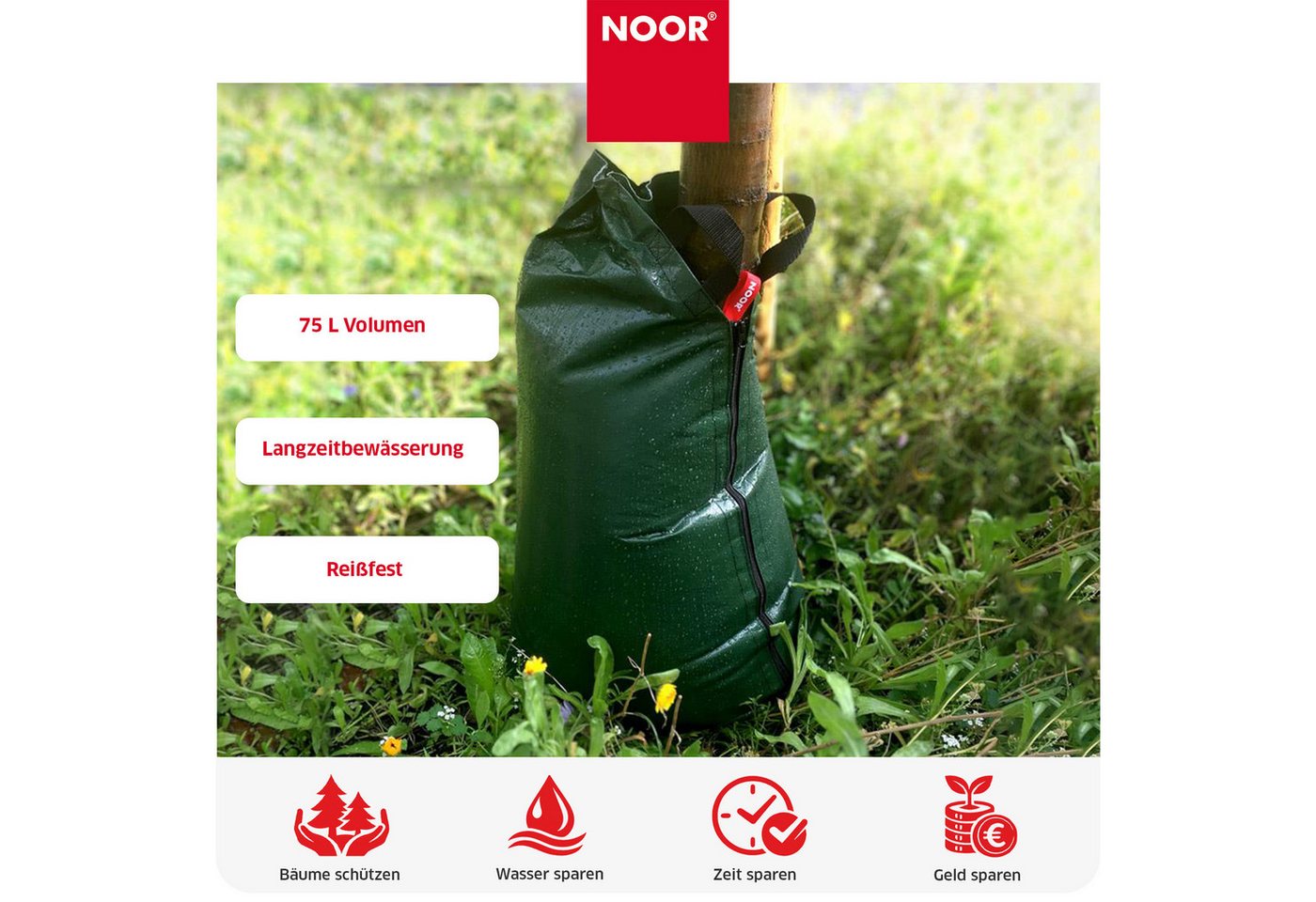 NOOR Bewässerungssystem FROGBAG 75 Liter - erweiterbare Baumbewässerung, (5-tlg), Bewässerungssack für eine nachhaltige und effiziente Bewässerung Bild 3