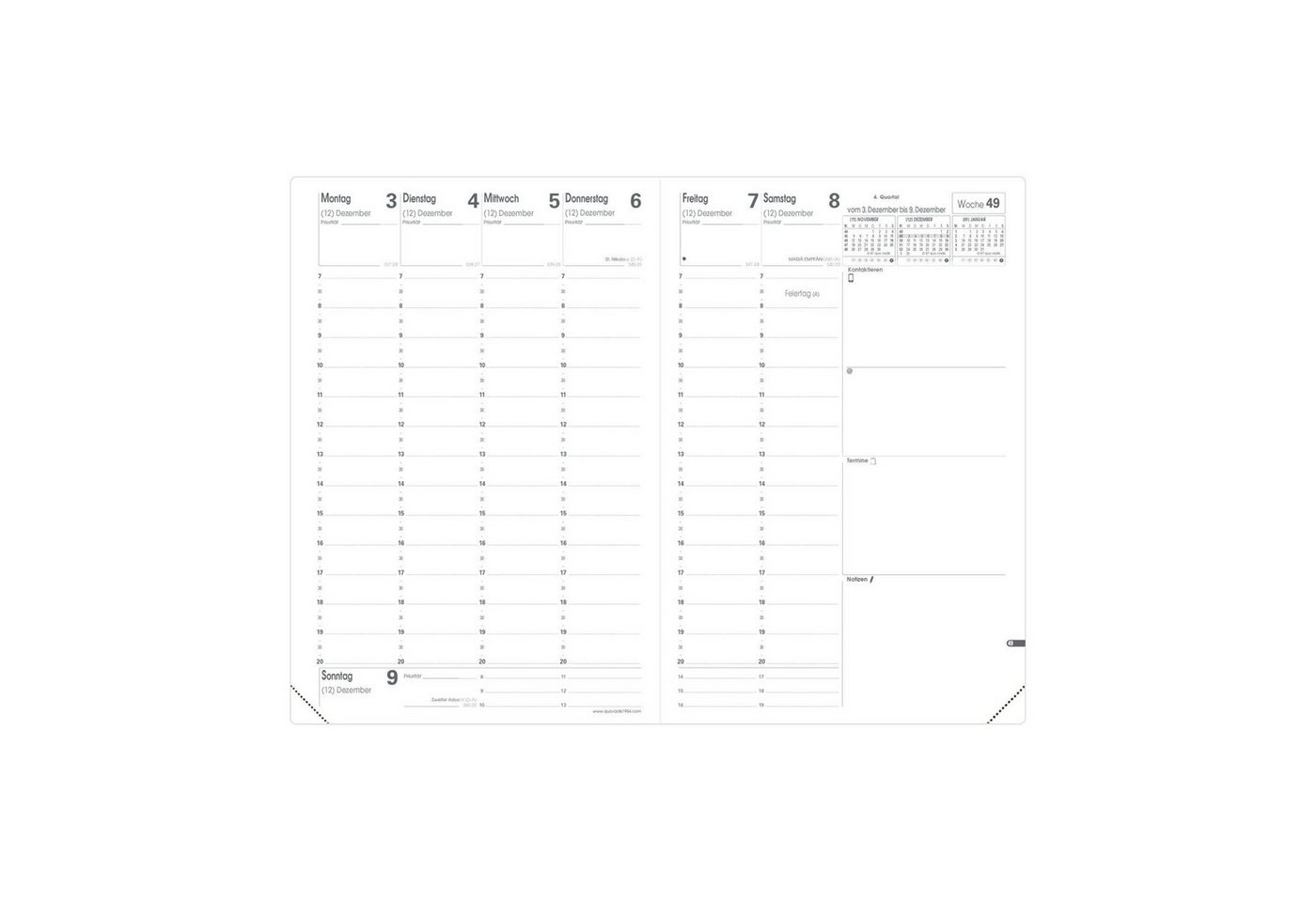 Quo Vadis Taschenkalender MINISTER Calypso Kupfer 2027 Bild 2