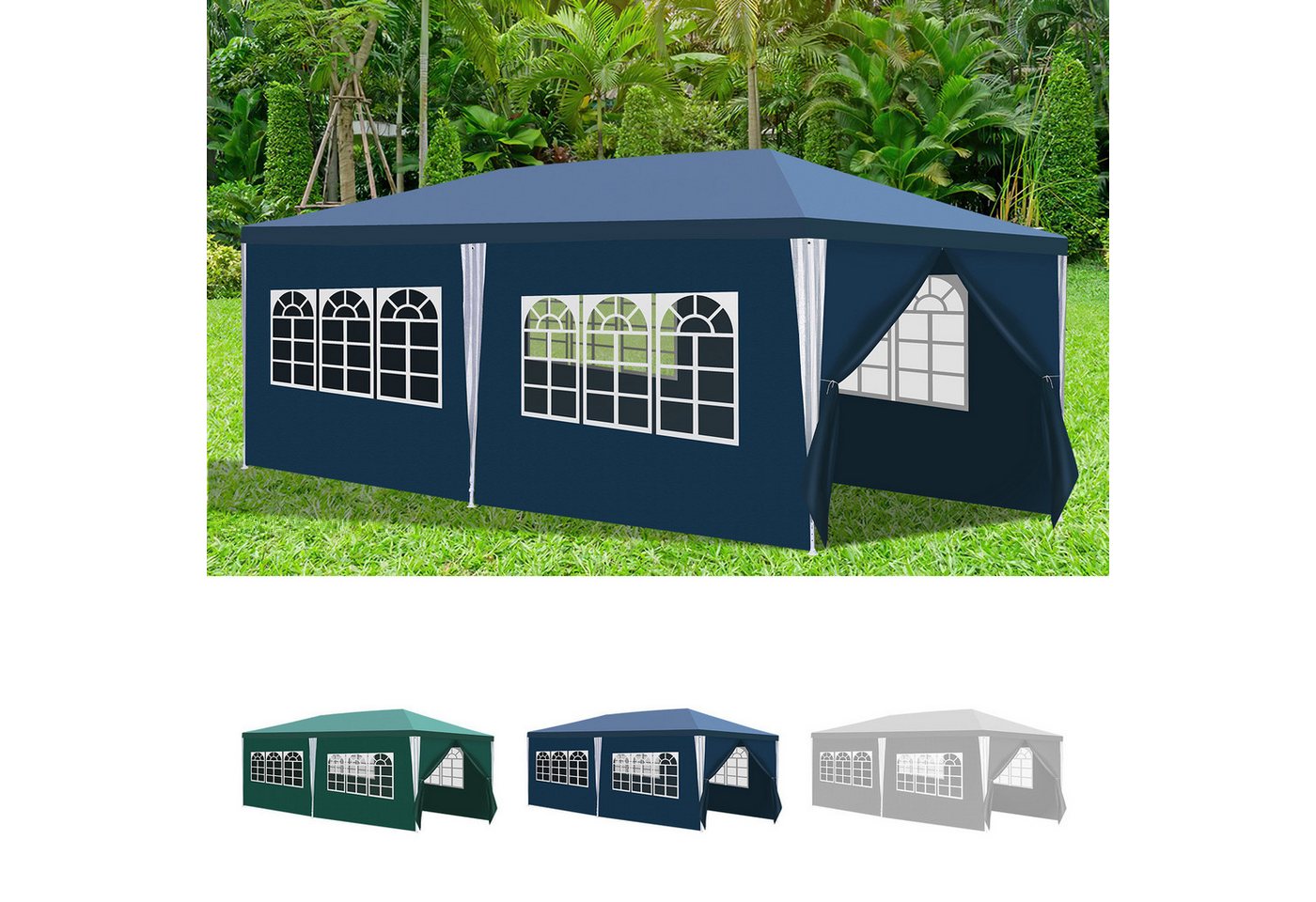 Clanmacy Pavillonseitenteil pavillon 3x6 m Gartenpavillon mit seitenteilen wasserdicht