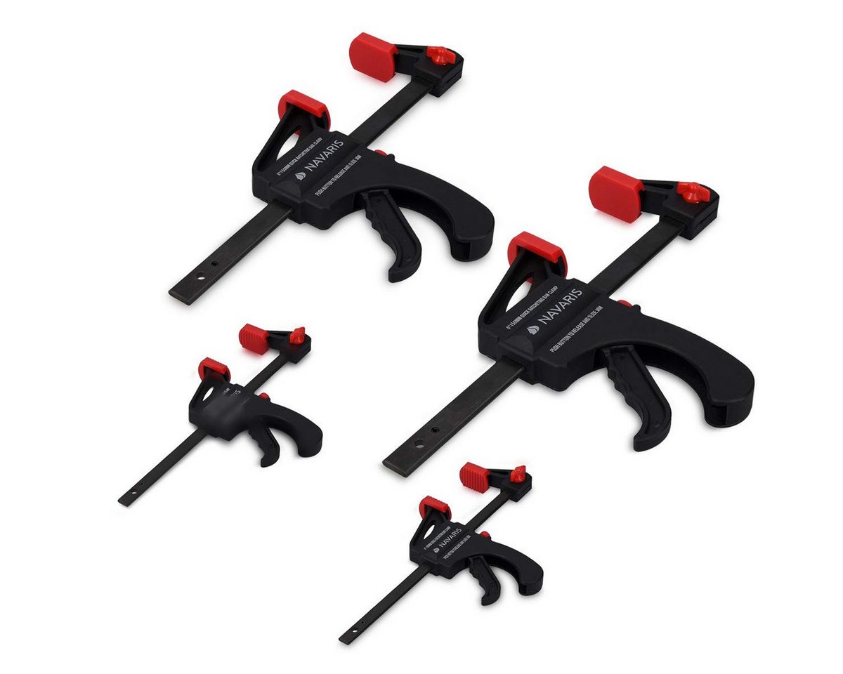 Navaris Zwinge Navaris 4er Einhandzwingen Set, 10-15 cm, 20-60 kg