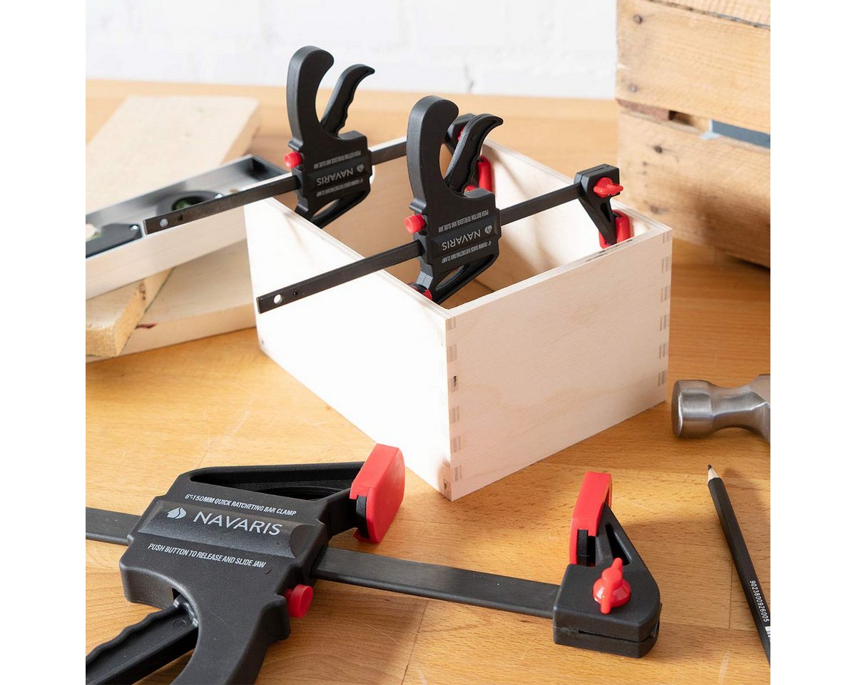 Navaris Zwinge Navaris 4er Einhandzwingen Set, 10-15 cm, 20-60 kg Bild 5