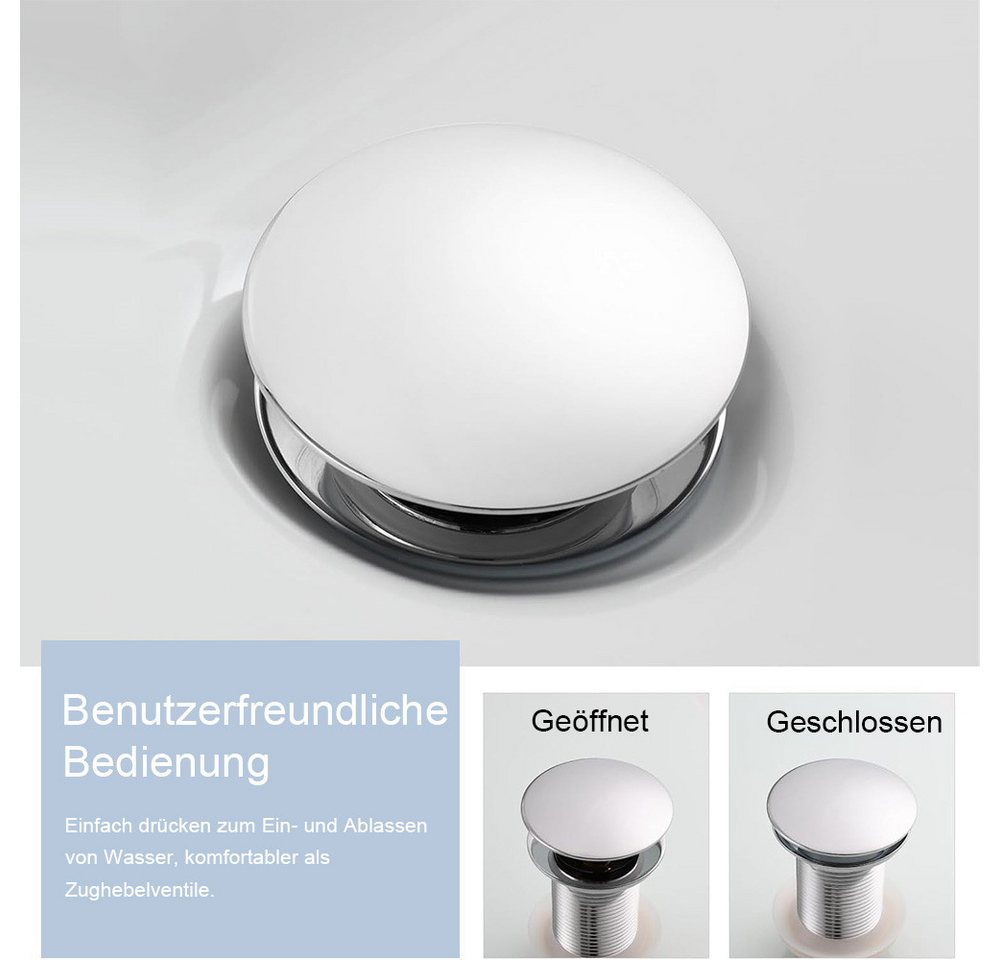 AFKSMILE Ablaufgarnitur Ablaufgarnitur Waschbecken Pop Up ohne Überlauf,Pop Up Ablaufventil Hochwertiges Edelstahl,bruchfest & langlebig,ideal für Bad und Garten
