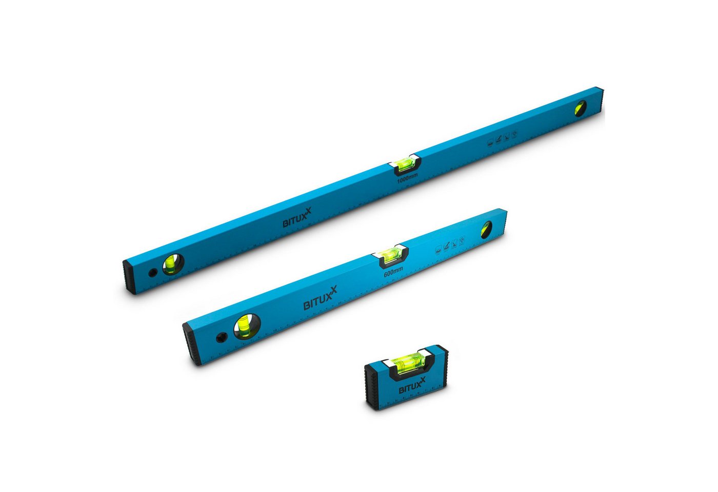 Bituxx Wasserwaage Bituxx Aluminium Wasserwaagen magnetisch Set 10 / 60 / 100 cm, (Spar-Set, MS-19474) Bild 5
