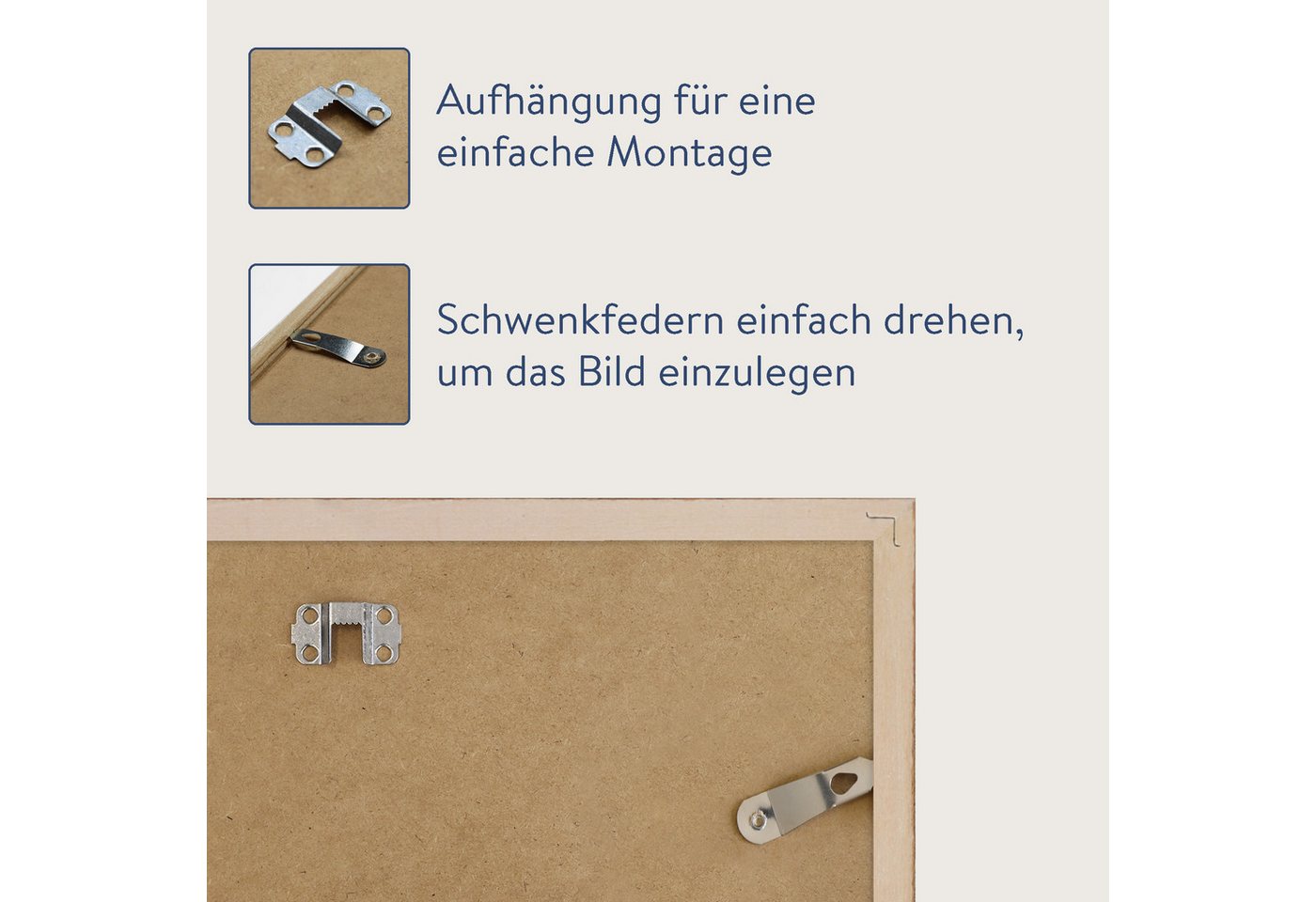 WANDStyle Bilderrahmen H950, Kirschbaum Bilderrahmen 50x50, Moderner Fotorahmen Kirschbaum 50x50