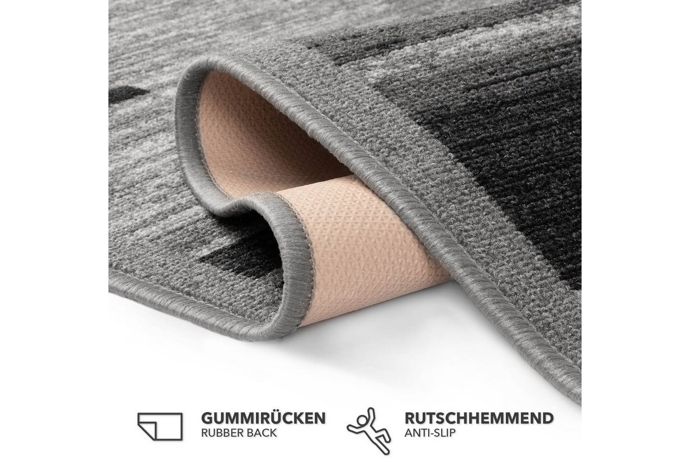 Floordirekt Teppich Läufer Navona, Feinschlingen Teppichläufer mit rutschfestem Gelrücken, für Flur, Küche & Wohnraum, robust Bild 3