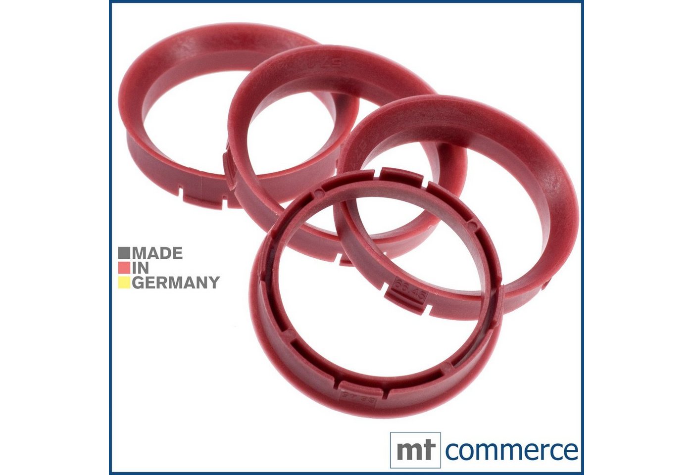 BRANDT AUTOMOTIVE Reifenstift 4X Zentrierringe rot Felgen Ringe Made in Germany, Maße: 67,45 x 57,1 mm Bild 2