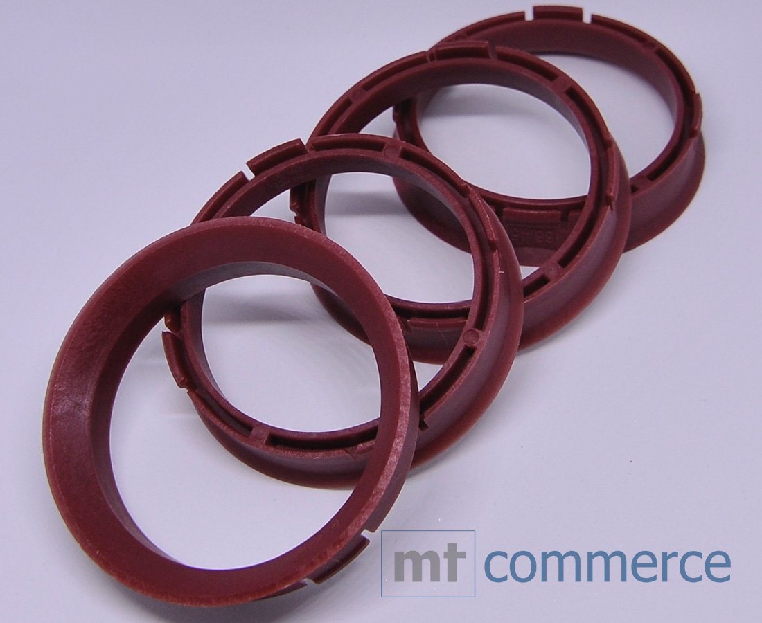 BRANDT AUTOMOTIVE Reifenstift 4X Zentrierringe rot Felgen Ringe Made in Germany, Maße: 67,45 x 57,1 mm Bild 3