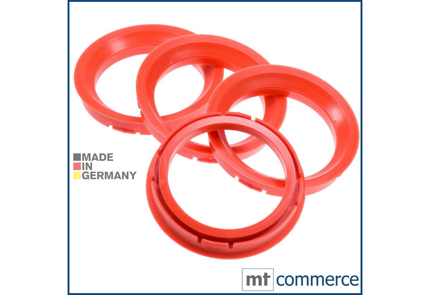 BRANDT AUTOMOTIVE Reifenstift 4X Zentrierringe rot Felgen Ringe Made in Germany, Maße: 73,0 x 57,1 mm Bild 3