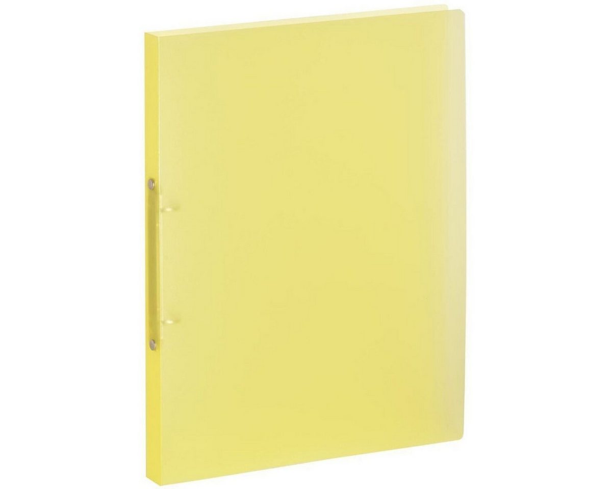 FOLDERSYS Präsentationsordner Ringbuch A4 2-Ringe 16mm PP gelb transluzent Bild 2