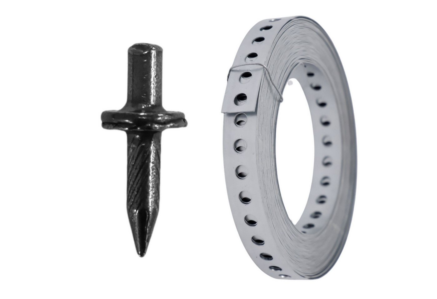 Lancelot® Montageband verzinkt 12mm x 10m (1 Rolle) & Fixpin 4,0 x 14 mm (200 Stück) Bild 2