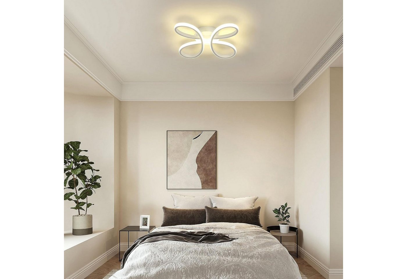 Riserva LED Deckenleuchte Moderne Blumen LED Deckenleuchte Weiß 30W Neutralweiß 4000K, LED wechselbar Bild 3