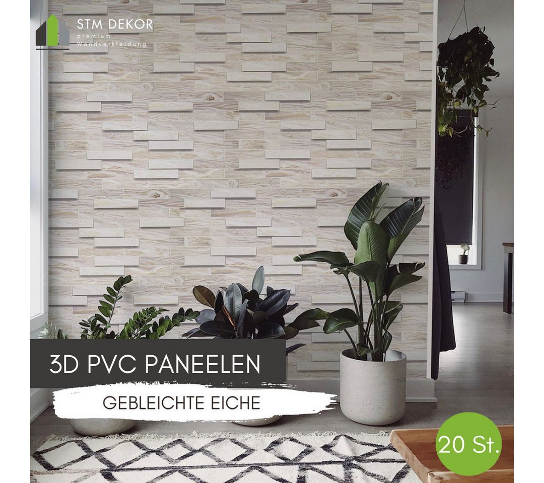 STM Company 3D Wandpaneel 3D-Wandpaneele PVC, Holz Optik, 1-20 Platten - 0.5-10 m², (20-tlg) Für Wohnzimmer, Küche & Bad, Einfache DIY-Montage Bild 4