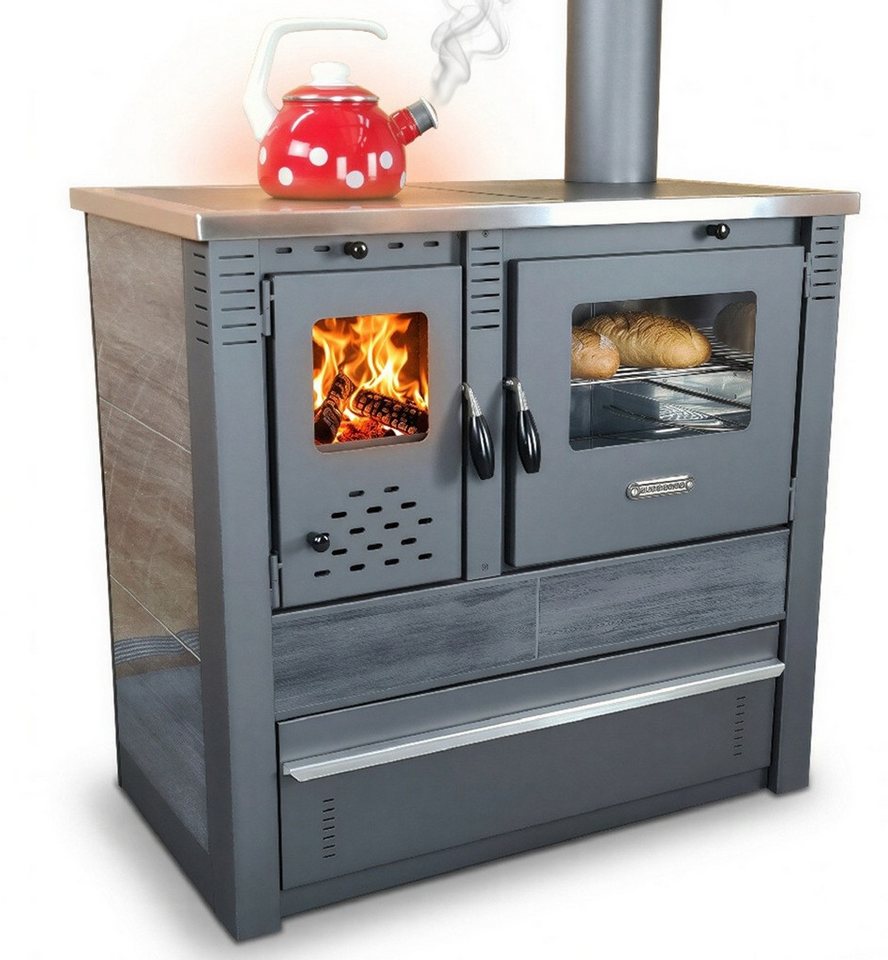 ProTermo Festbrennstoffherd PANONIA Kacheln schwarz, rechte Version, 8,5 kW Bild 5