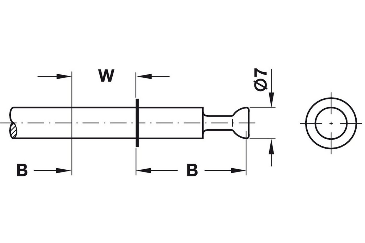 Häfele Dübel-Set Doppelbolzen Minifix Seegerring Bolzenbohrung 8mm Mittelwandverbinder, (4-tlg) Bild 2