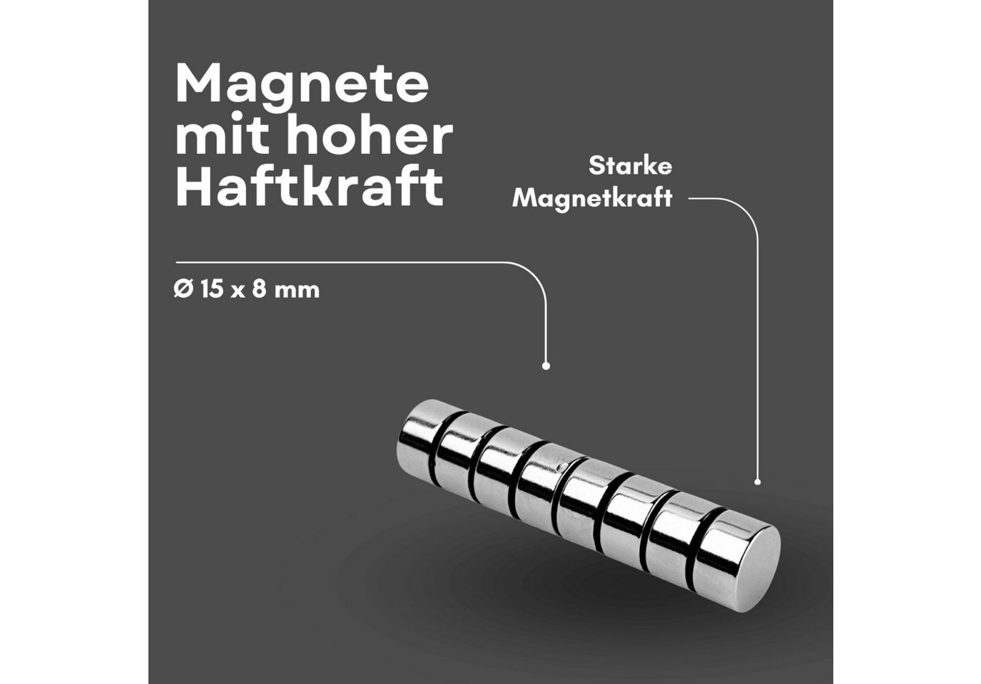 MaajeeKuto Magnet Neodym Magnet 15x8 mm N38 Scheibenmagnet 6,6kg Haftkraft Stark (5-St) Bild 4