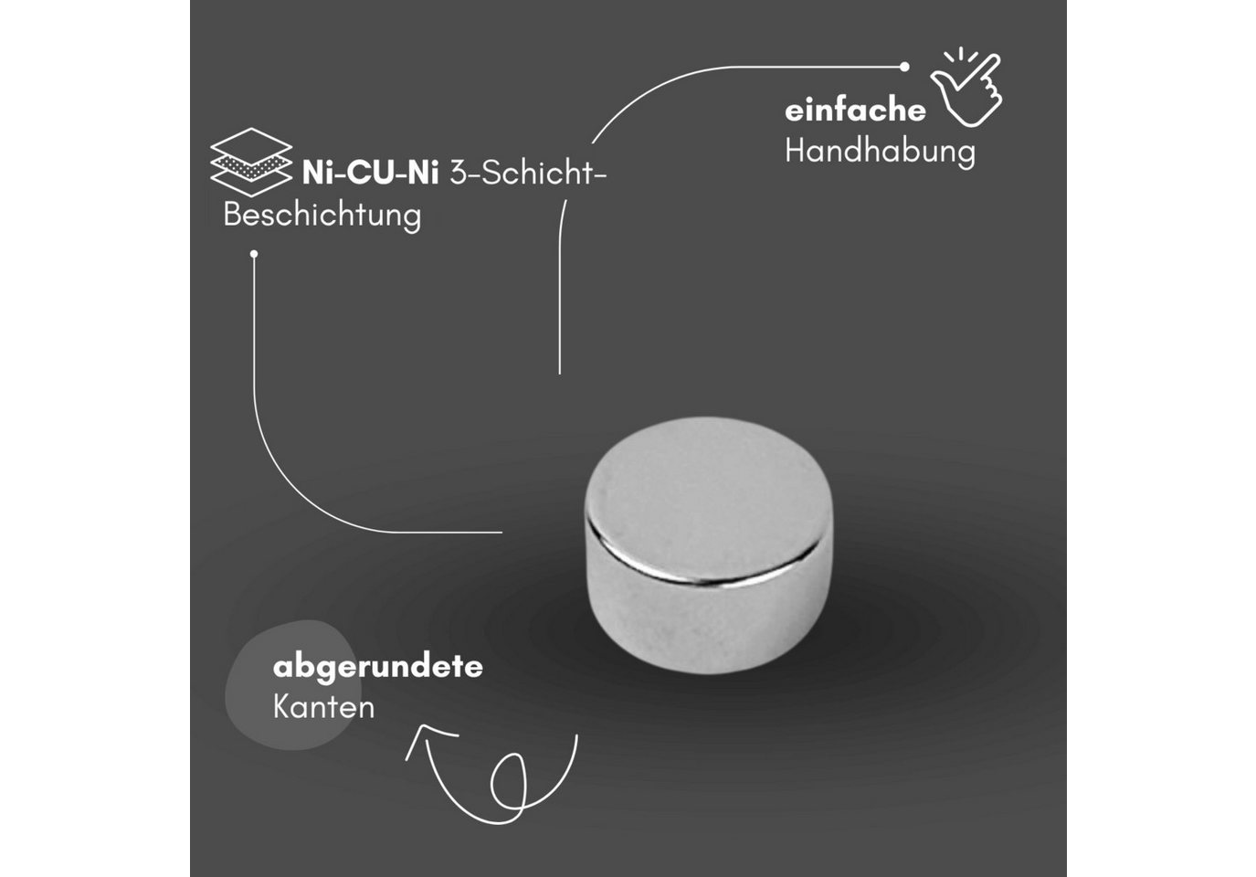 MaajeeKuto Magnet Neodym Magnet 15x8 mm N38 Scheibenmagnet 6,6kg Haftkraft Stark (5-St) Bild 5