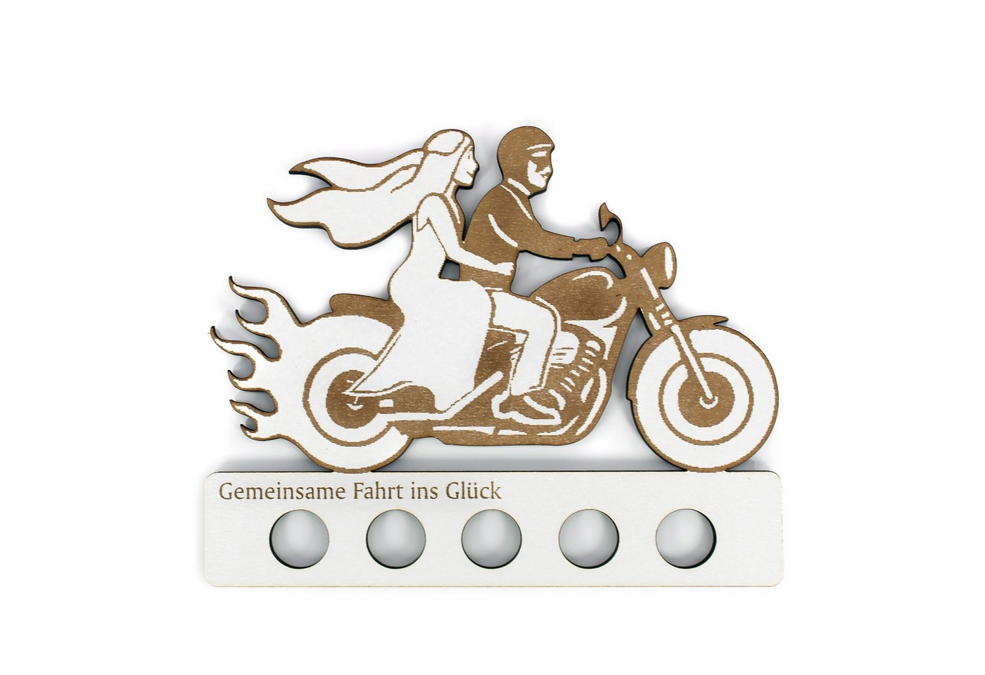 Dekolando Geschenkkarte Geschenk Geldgeschenk für Rocker Hochzeit HDF Holzschild mit 5 Geldsch