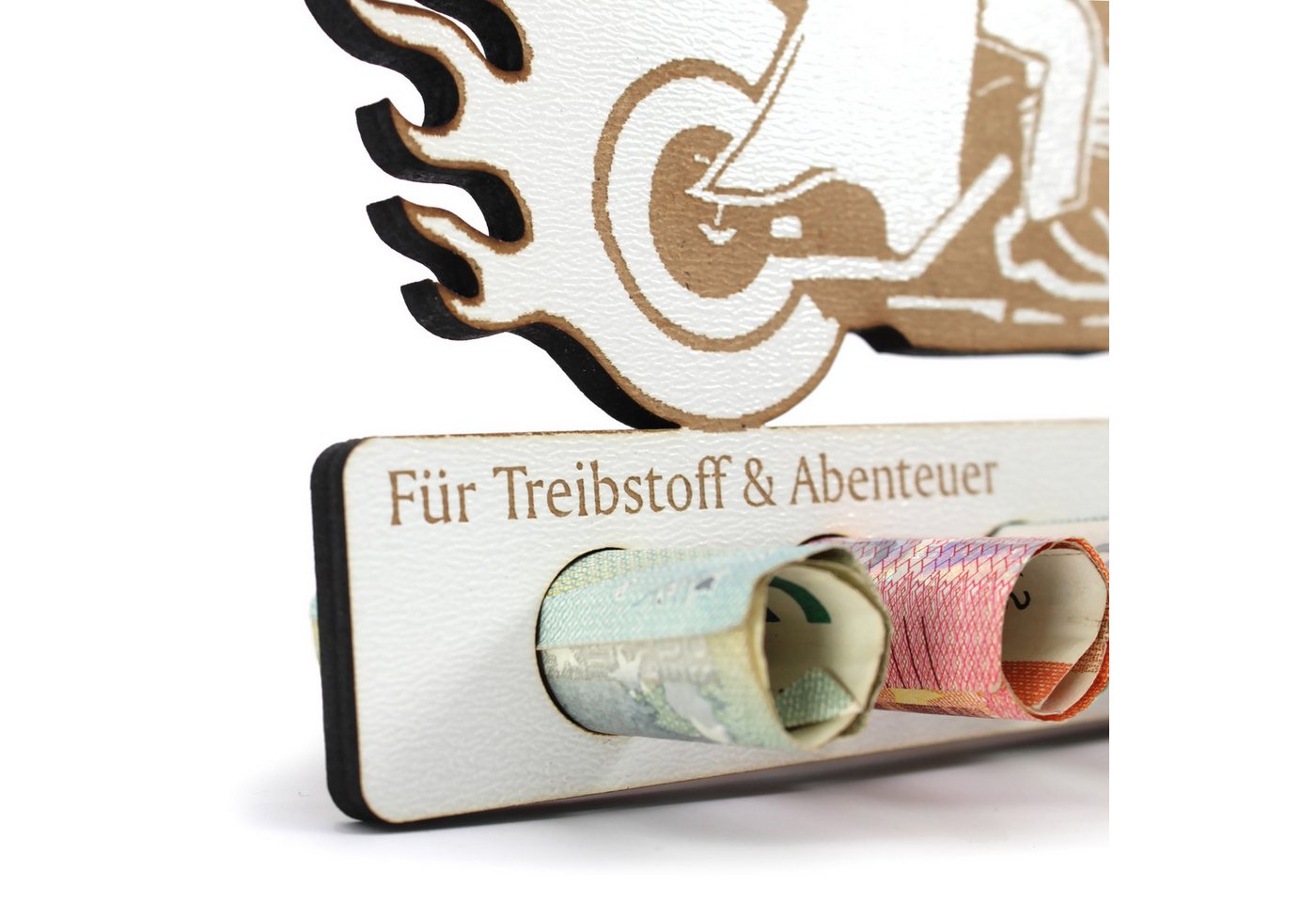 Dekolando Geschenkkarte Geschenk Geldgeschenk für Rocker Hochzeit HDF Holzschild mit 5 Geldsch Bild 2