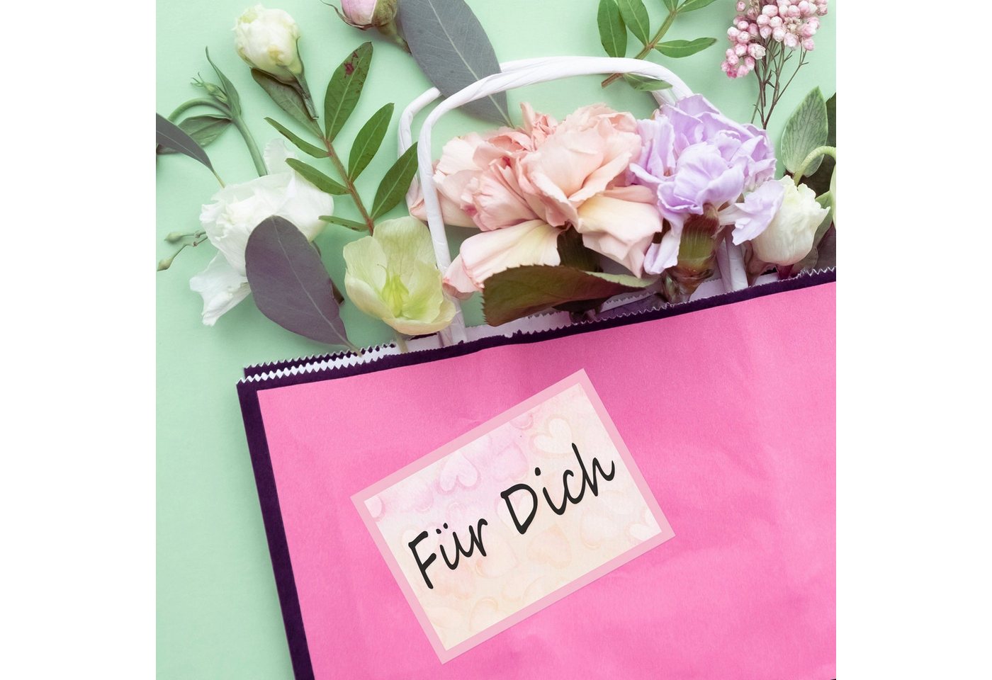 Logbuch-Verlag Aufkleber 25 kleine Aufkleber 7,4 x 5,2 cm mit rosa Herzen - Etiketten Bild 2