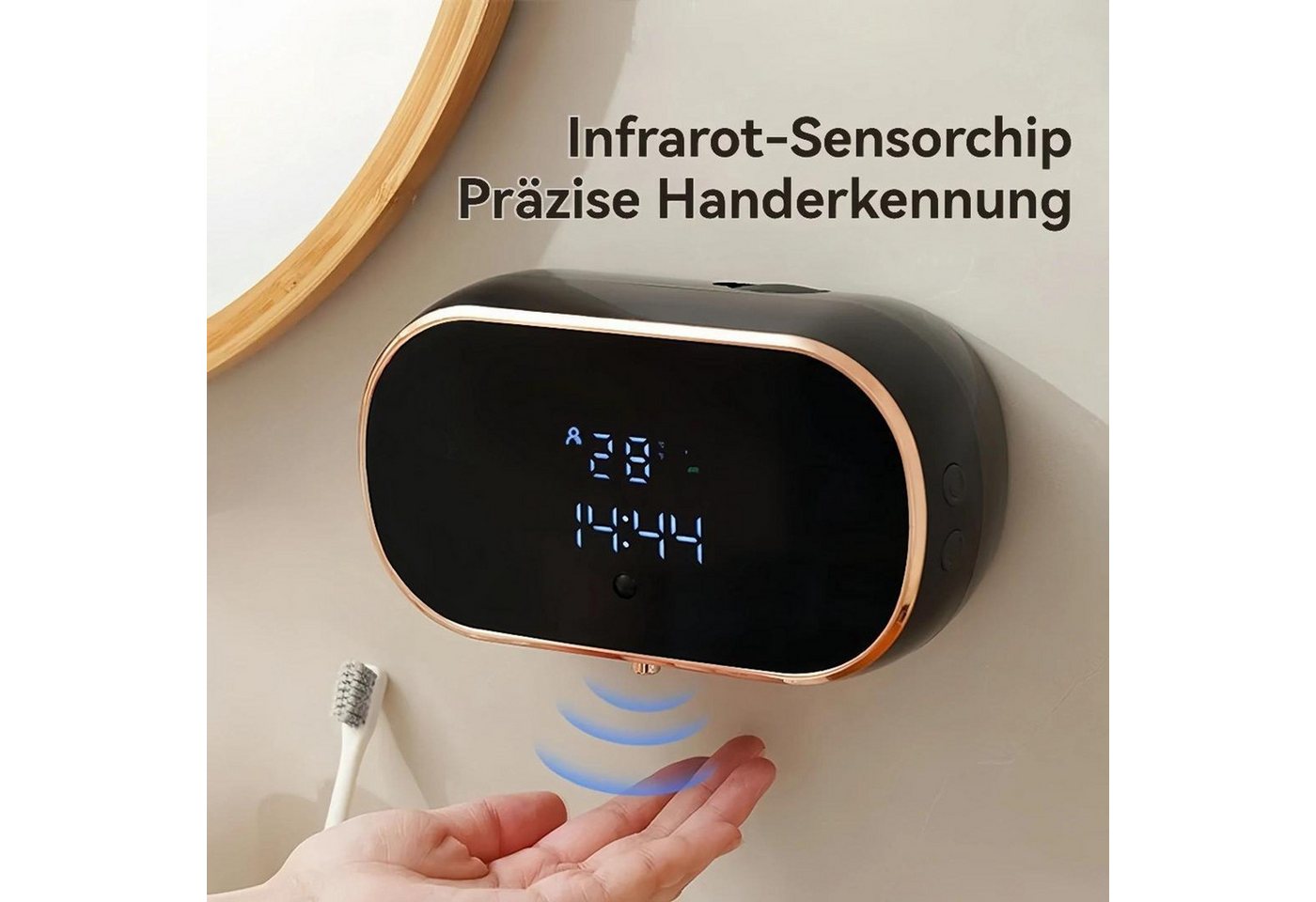 FELIXLEO Seifenspender Automatischer Schaumseifenspender 3 Stufen USB Wandmontiert LCD Bild 4