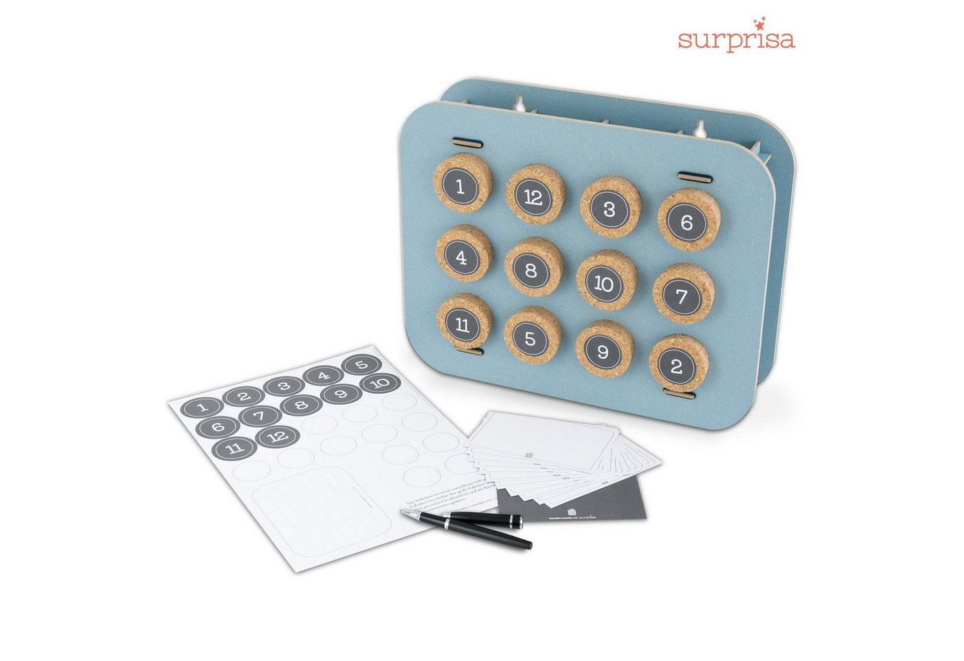 SURPRISA Kalender zum Selbstbasteln Geschenk-Kalender mit 12 Fächern zum Geburtstag, Geburt oder Hochzeit, Kreative Geschenkverpackung für individuelle Geschenke Bild 3