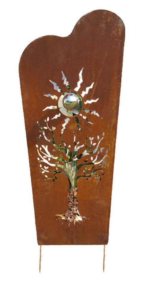 Jürgen Bocker - Gartenambiente Gartenstecker Beetstecker Baum eckig Corten Dekoration Gartenstecker