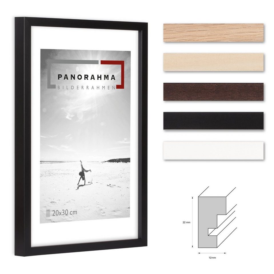 Panorahma Bilderrahmen Holz Bilderrahmen modern in fünf verschiedenen Farben mit Normalglas, für 1 Bilder, 1 Rahmen, Fotorahmen Bild 2