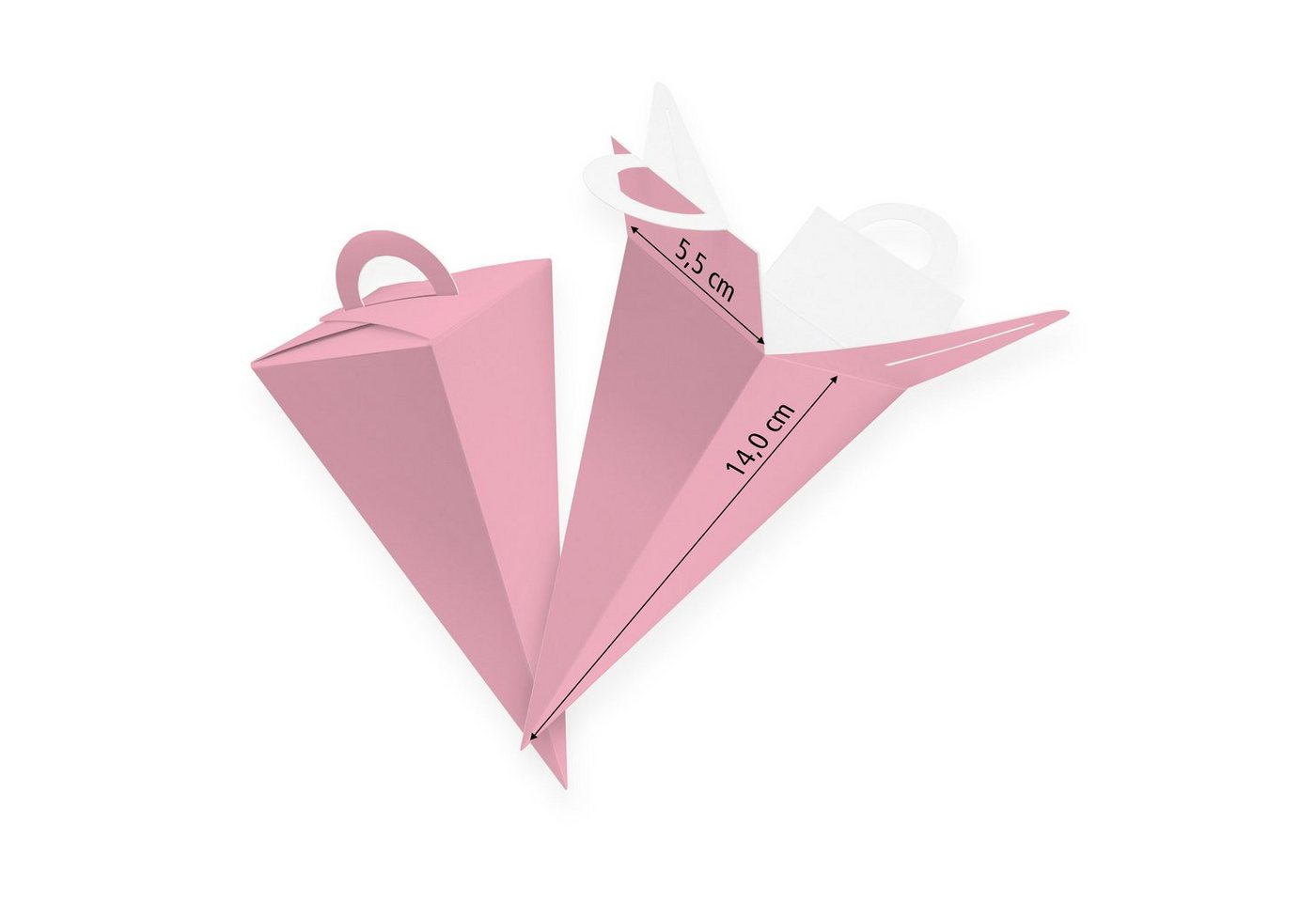 itenga Schultüte itenga Geschenktüte Schultüte mit Griff 14 cm Rosa Bild 4