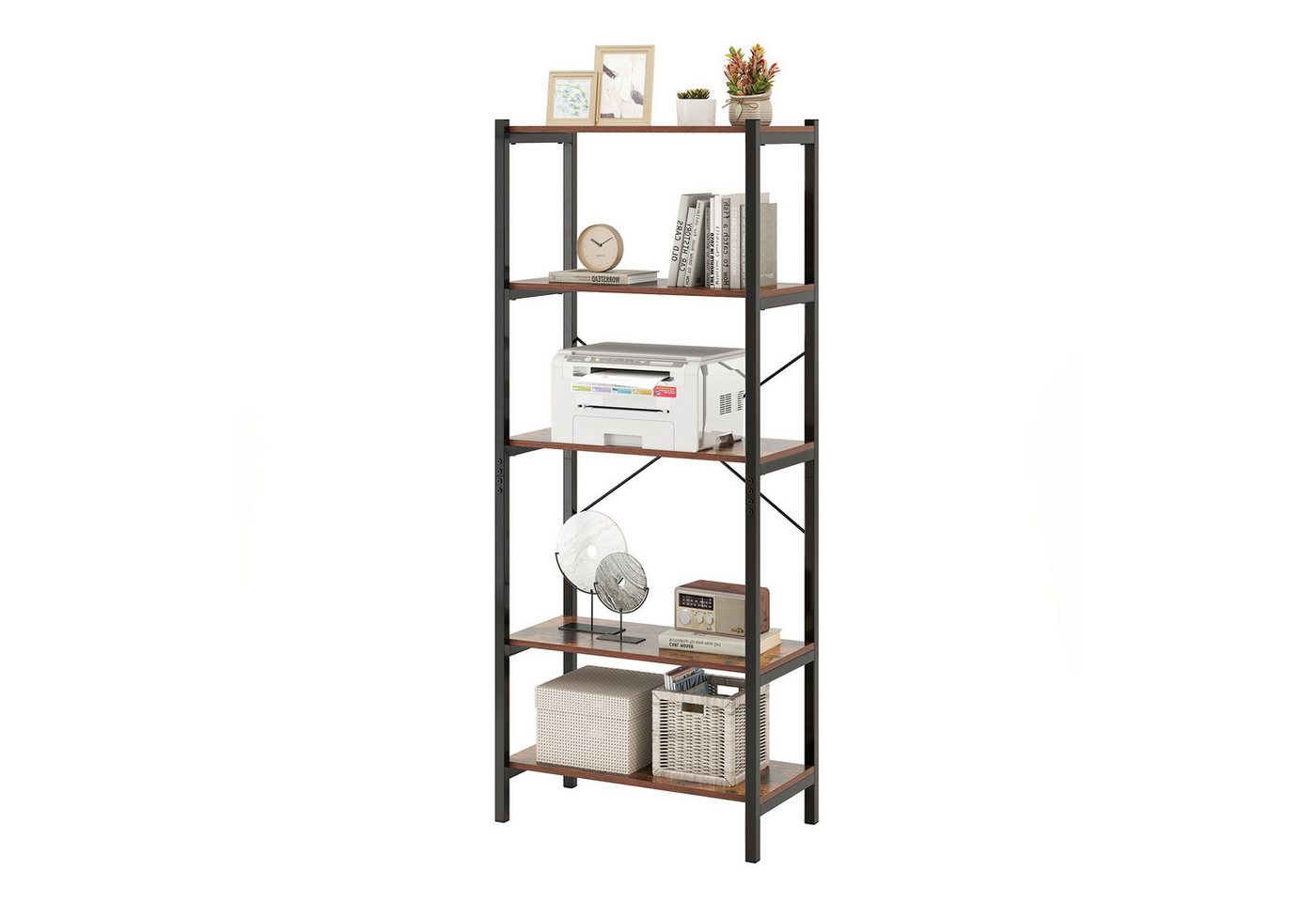 KOMFOTTEU Bücherregal, Standregal mit 5 Ebenen Bild 2