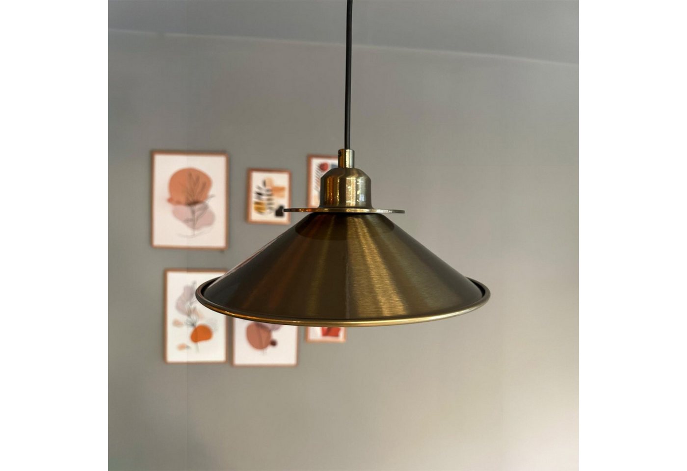 Bamyum Pendelleuchte Nantes Metall Ø24 cm, E27, Vintage Pendelleuchte, ohne Leuchtmittel