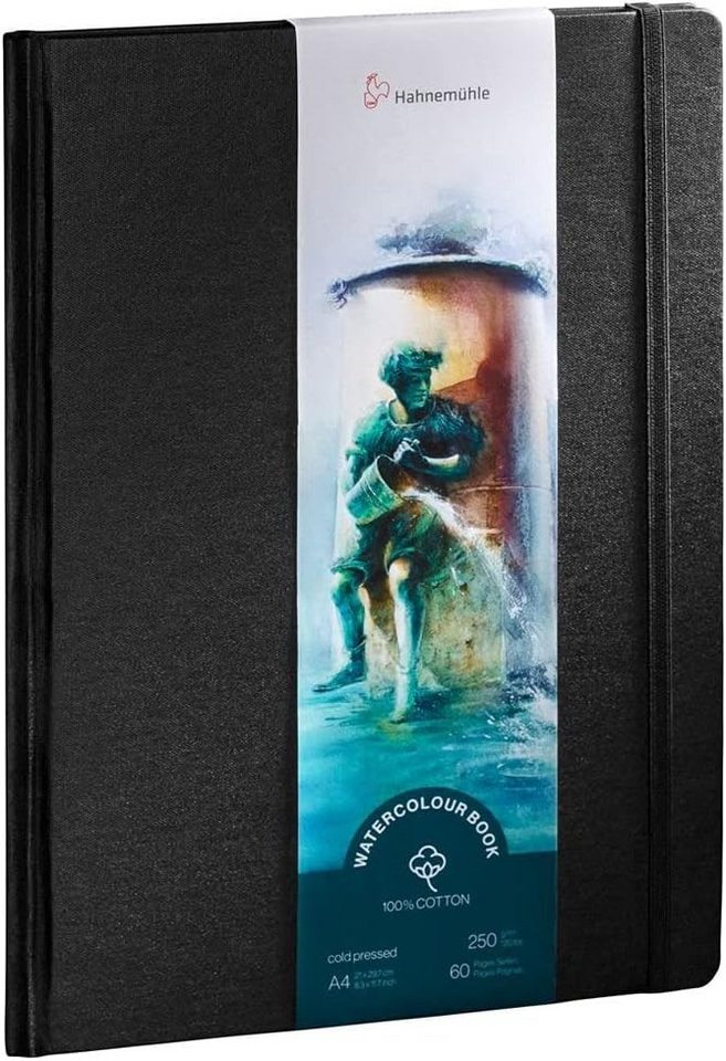 Hahnemühle Aquarellpapier Watercolour Book 100% Cotton A4 Portraitformat, 250g/m², Matt