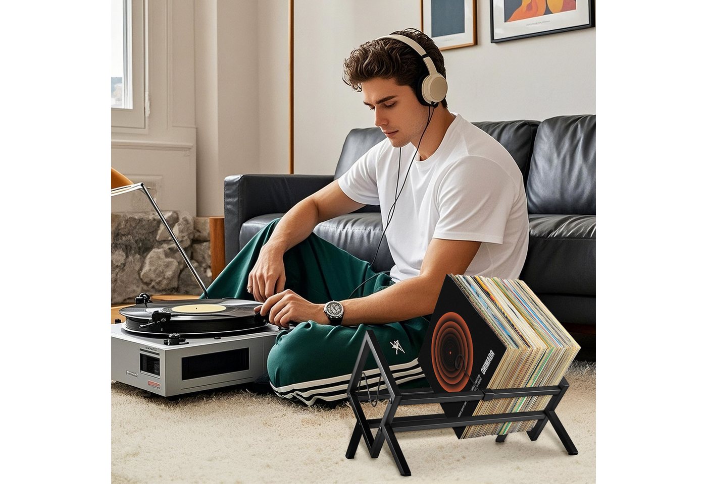 Youyijia Plattenständer Schallplatten Aufbewahrung LP Schallplatten Regal Plattenständer Bild 5