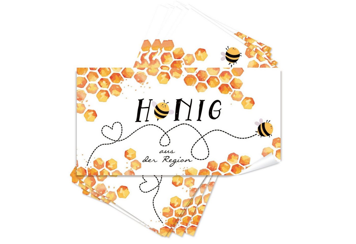 Logbuch-Verlag Aufkleber 25 Honig aus der Region Aufkleber Bienenwaben Bienen Sticker Imker 10