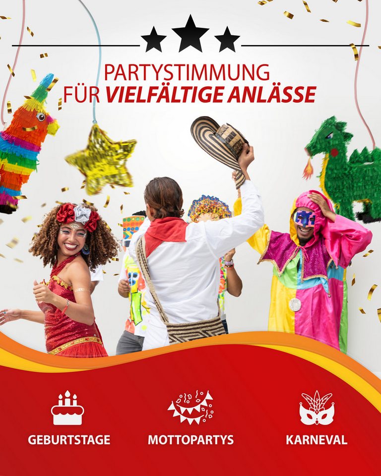 Party Factory Pinata Pinata Schatztruhe für Piraten Partys, geräumig & stabil Bild 5