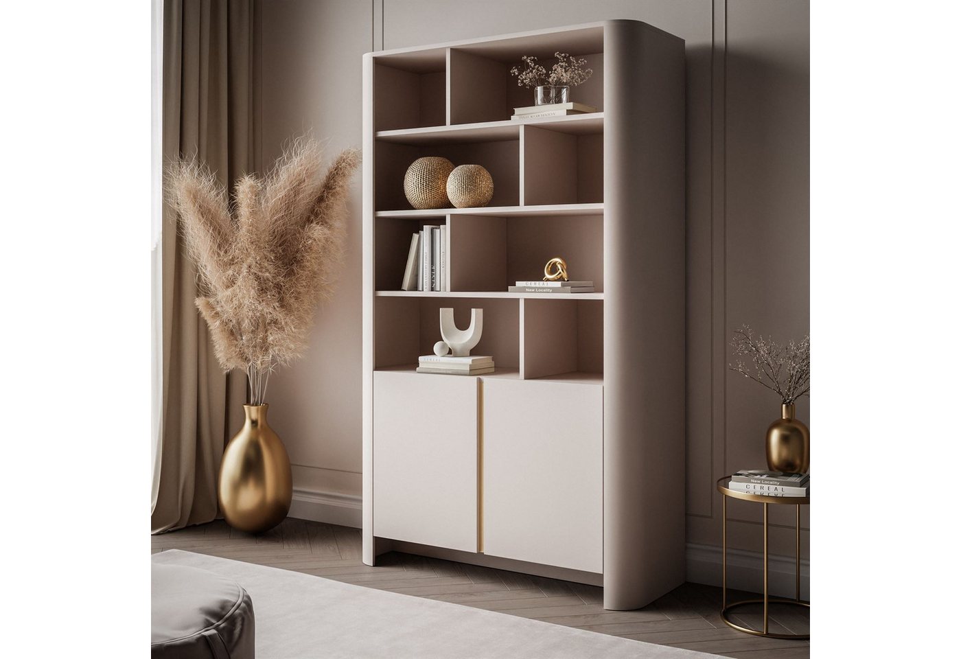 Lookway Regal Zweitüriges DESTINY Kaschmir mit offenen Regalböden