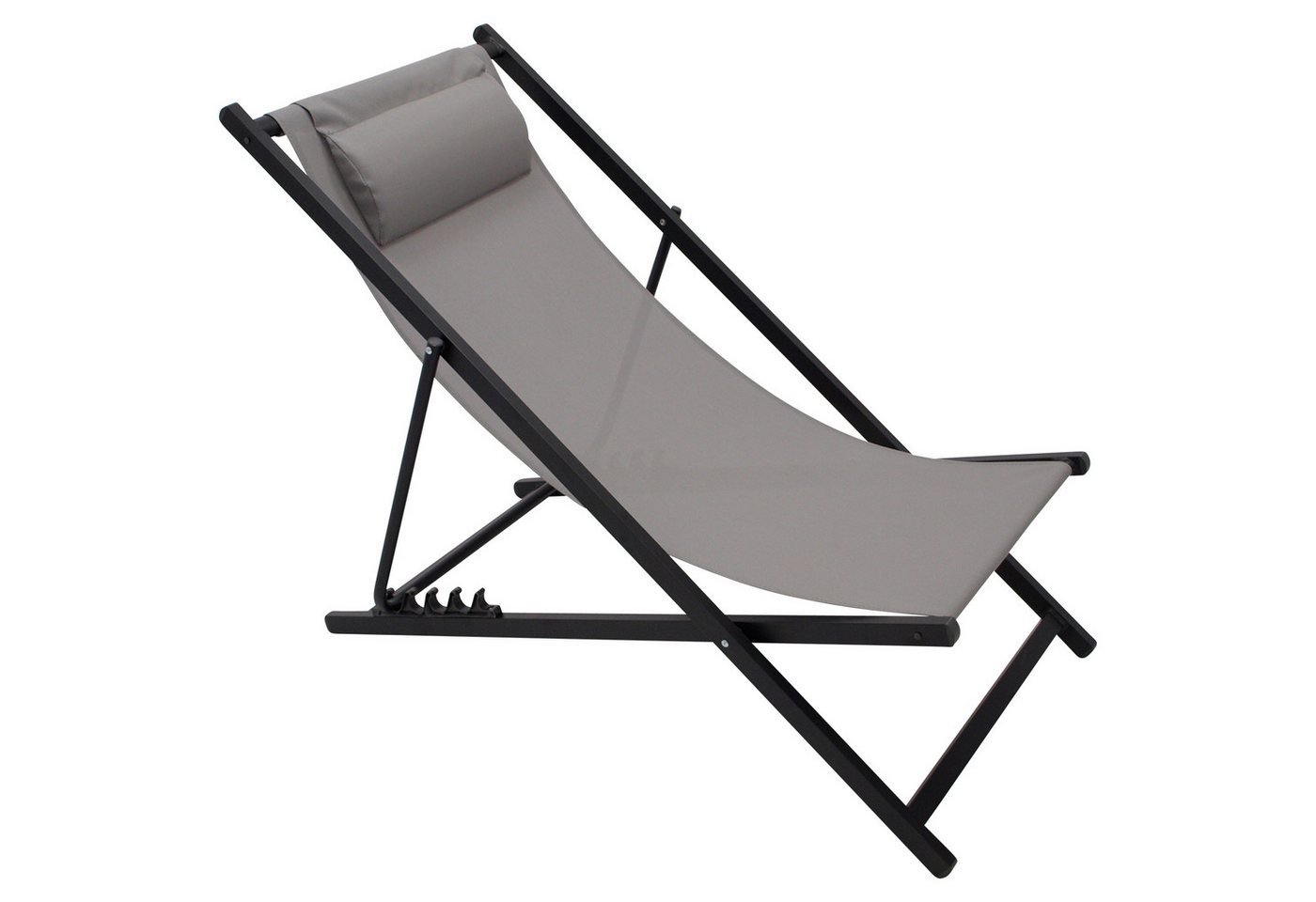DEGAMO Gartenliege IBIZA, Set, 2-teilig, Aluminium anthrazit, Kunstgewebe grau, wetterfest, faltbar Bild 2